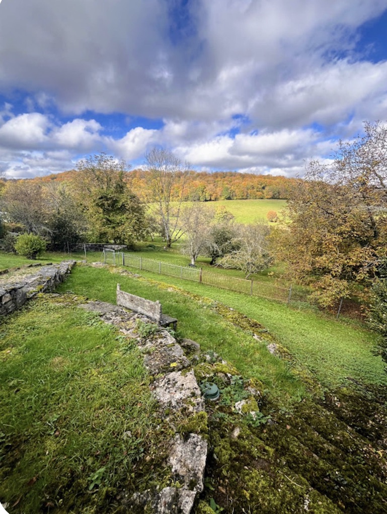 Autumn view over the garden and rolling countryside